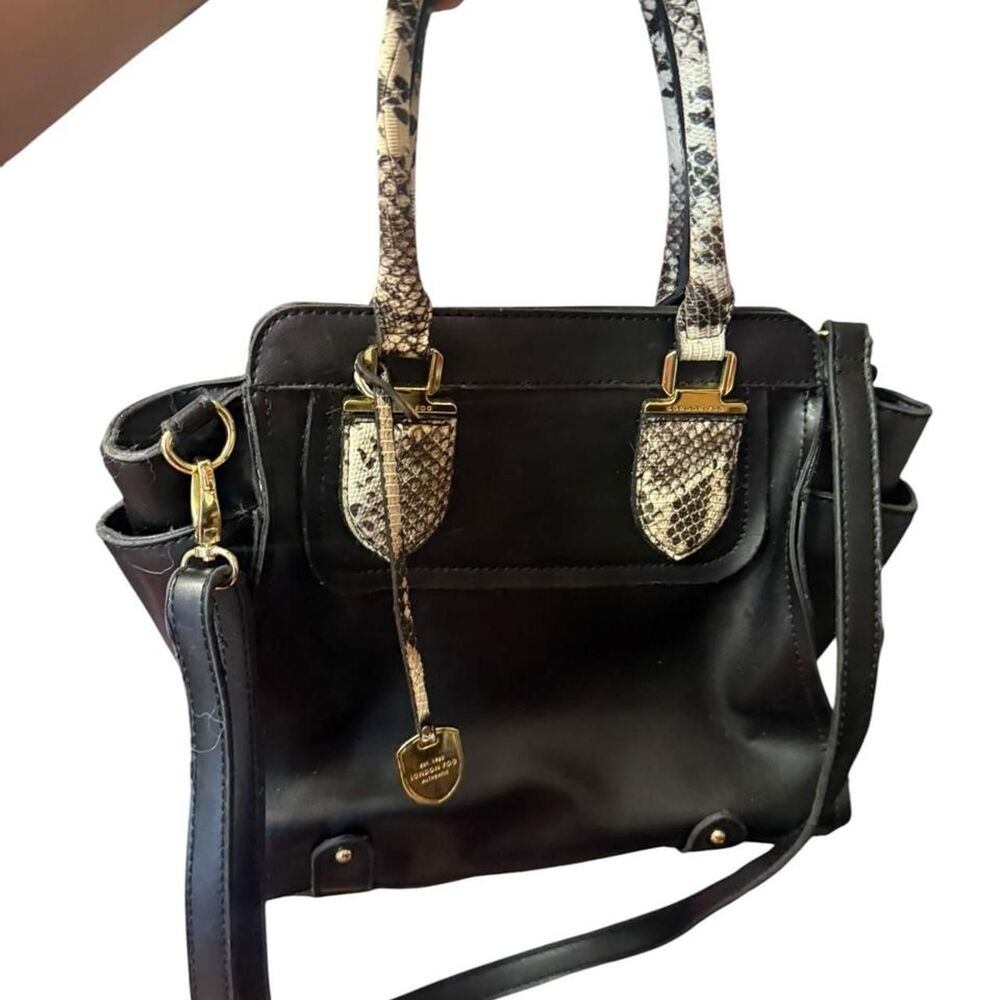 London-fog Women's Black and Brown Bag